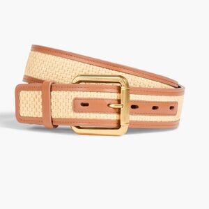 ZIMMERMANN Raffia Woven Belt w Gold Hardware Resort S/M